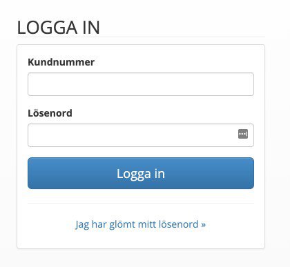 Kundinloggning - Logga in som kund